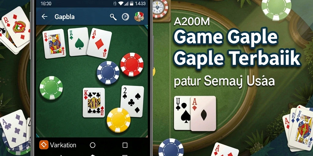 Screenshot A200M menampilkan gameplay Gaple yang menarik dan seru.