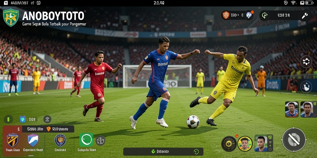 Gameplay ANOBOYTOTO menampilkan aksi sepak bola yang mendebarkan.