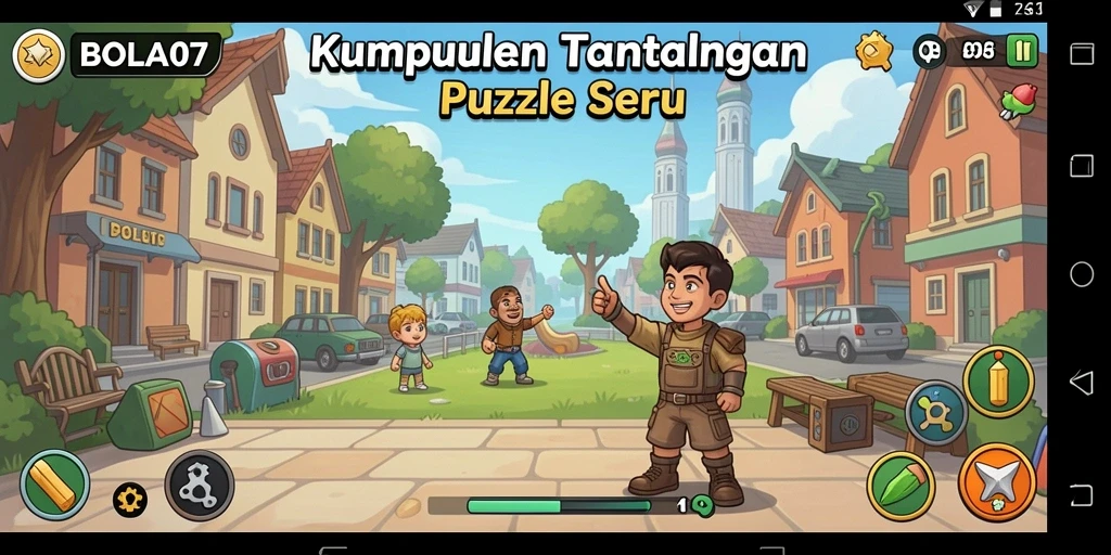 Screenshot gameplay <strong>BOLA07</strong> yang menampilkan tantangan puzzle yang menarik.