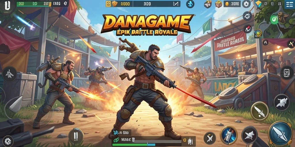 Gameplay seru DANAGAME dengan aksi Battle Royale yang mendebarkan.