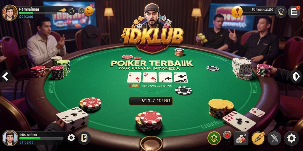Tangkapan layar utama IDKLUB menampilkan gameplay Poker yang seru.
