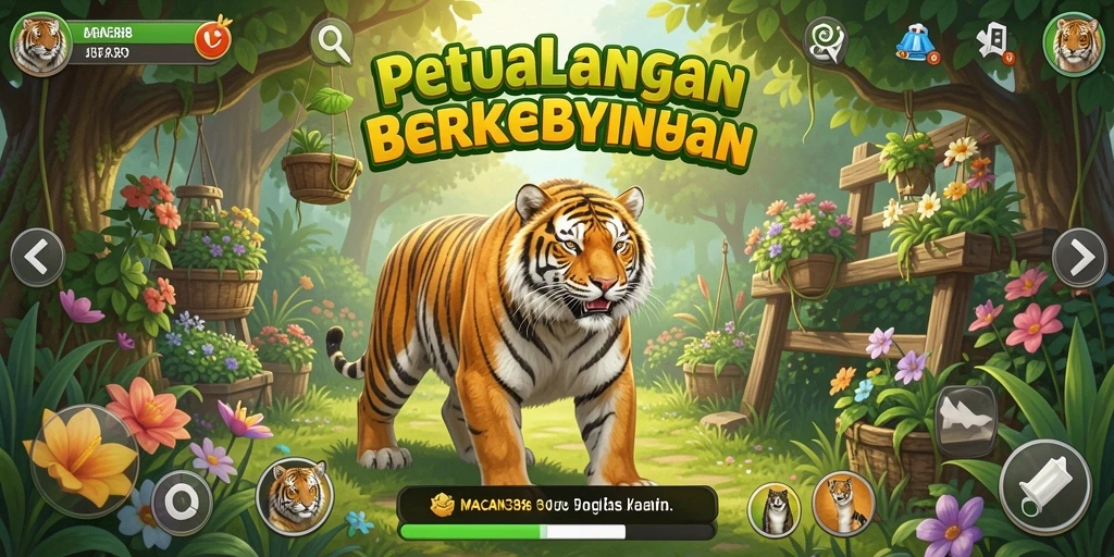 Gameplay <strong>MACAN388</strong> menampilkan aktivitas berkebun yang seru dan interaktif.