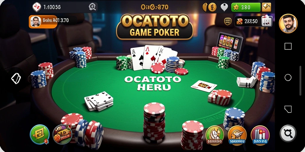 Tangkapan layar OCATOTO menampilkan suasana permainan Poker yang seru.