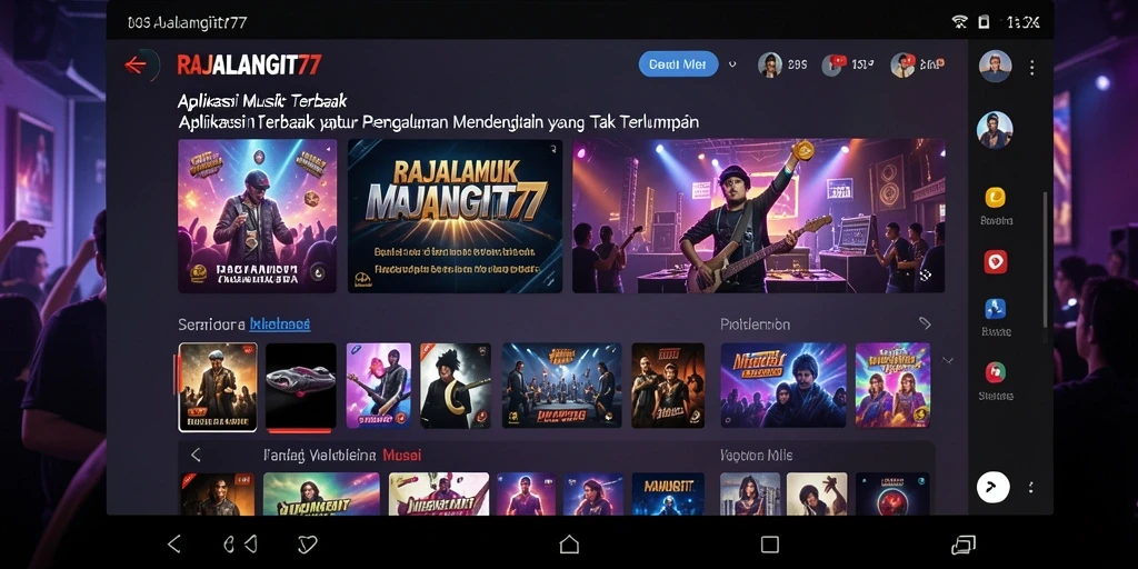 Tampilan gameplay RAJALANGIT77 dengan berbagai fitur menarik untuk mendengarkan musik.