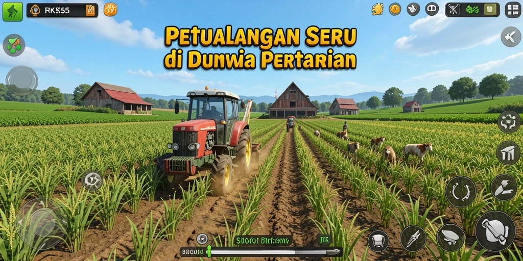 Screenshot menampilkan gameplay bertani yang menarik di RK55.