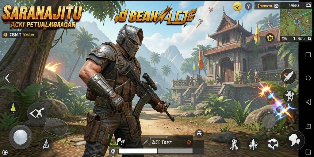 Tampilan mendebarkan dari gameplay SARANAJITU menunjukkan aksi intens TPS.