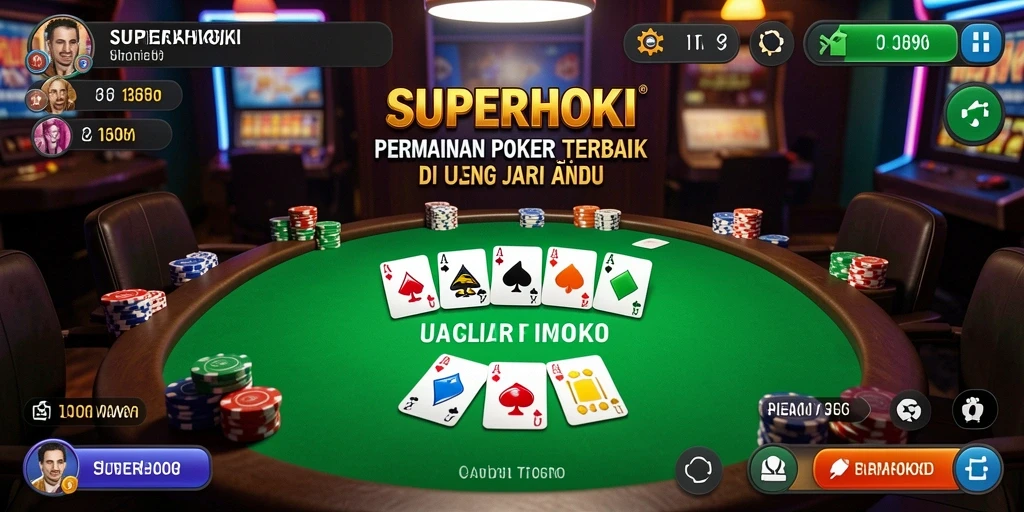 Tampilan menarik dalam gameplay Poker yang seru di SUPERHOKI.