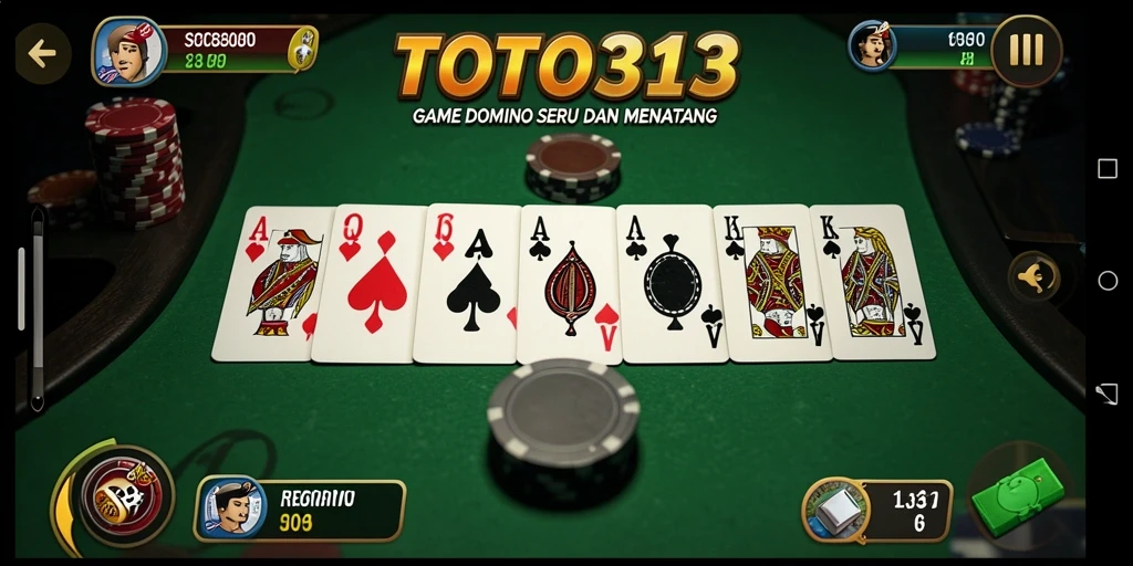 Tampilan gameplay Domino yang seru dan interaktif di TOTO313.